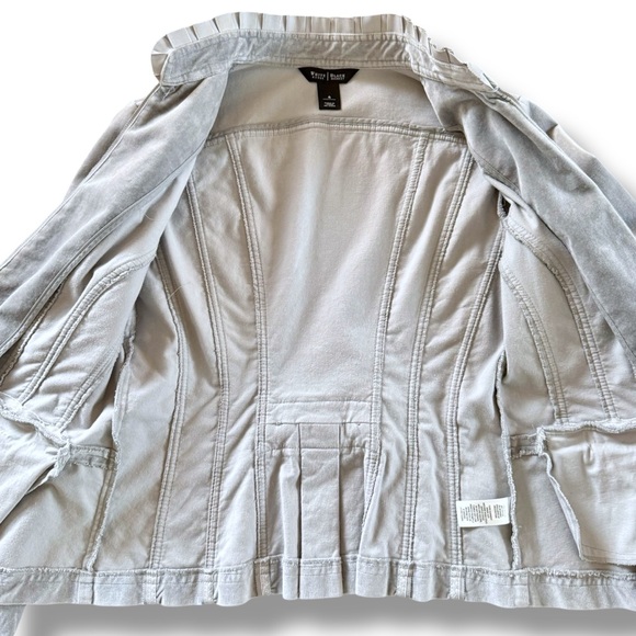 White House Black Market Grey Velvet Ribbon Trim Blazer, Jacket, Women’s 4 - Picture 8 of 13